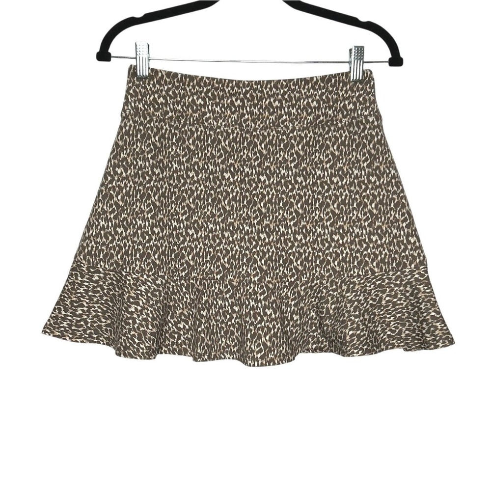 Tommy Bahama Everyday Active Flounce Skort S Brown Animal Print UPF Ruffle Hem
